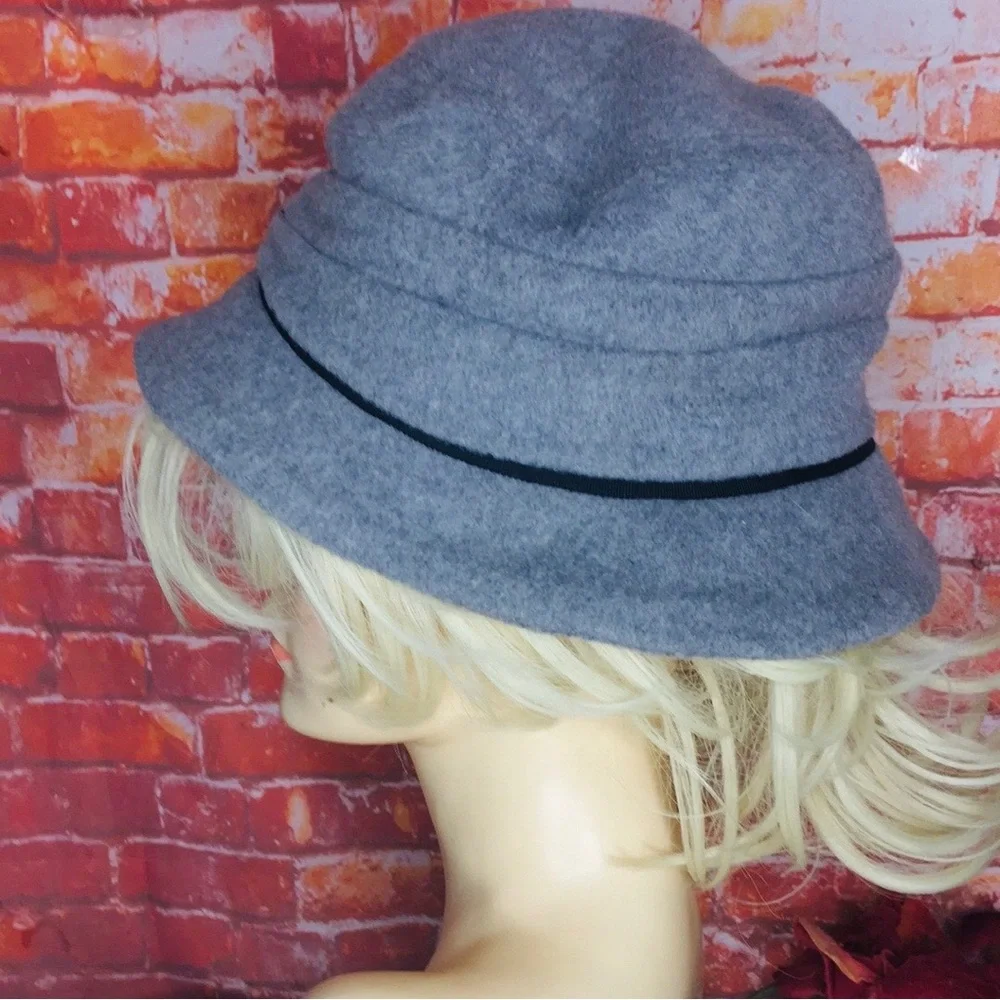 Vintage Sigii Gray Wool Blend Cloche Hat